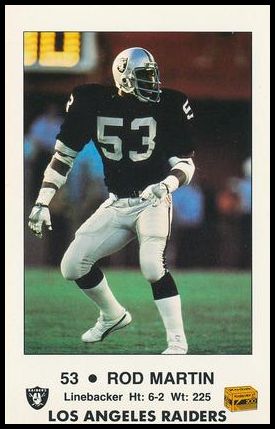 1985 Los Angeles Raiders Fire Safety 4 Rod Martin